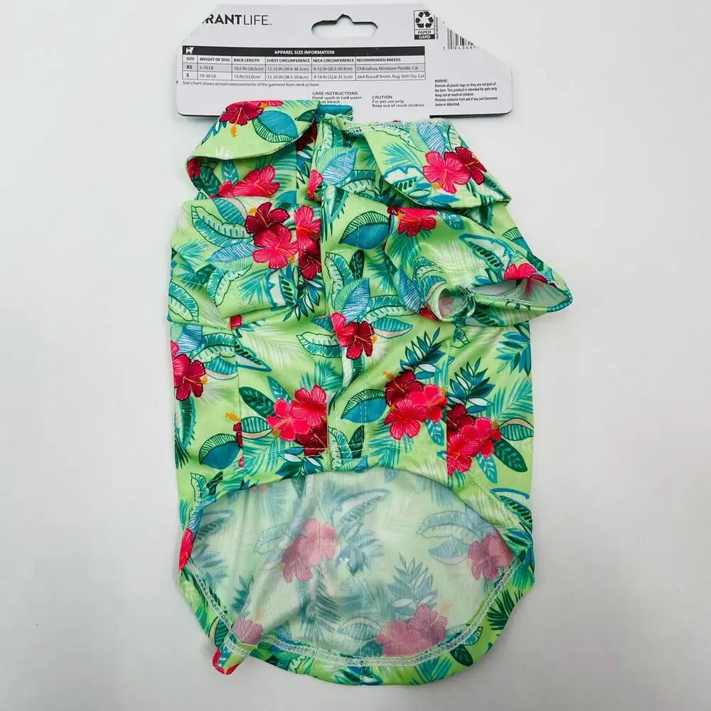 VIBRANT LIFE Pet Apparel Hawaiian Shirt Size Extra Small NWT For Dogs 5-10lbs